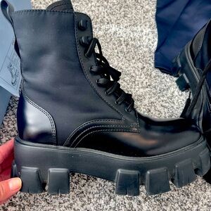 AUTHENTIC PRADA MONOLITH BOOTS, SIZE 39, BLACK, EXCELLENT CONDITION